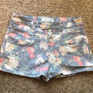 JALATE Hi waist Floral denim Vintage shorts